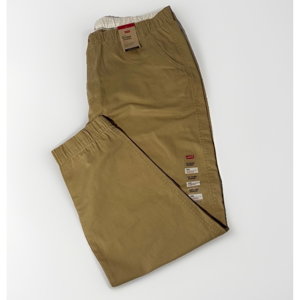 Levis Mens XXL XX Chino Joggers Khaki Harvest Gold Stretch Tapered Leg New